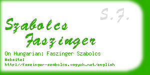 szabolcs faszinger business card